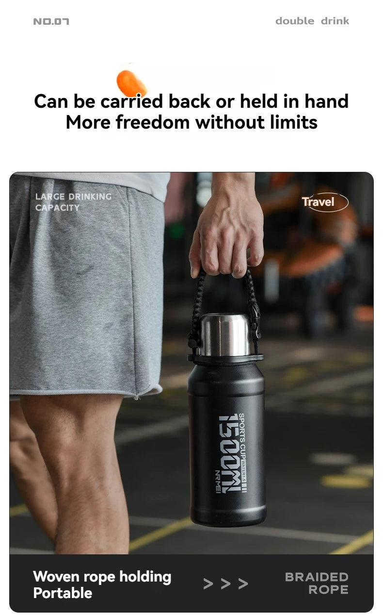 2L Thermos Bottle Insulated Water Bottle Vacuum Flask Stainless Steel Thermal Bottle Cold Coffee Hot Tea Cup Drinkware Gym Mug