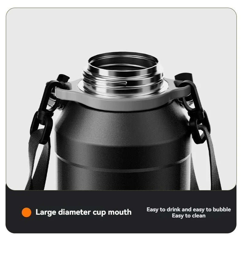 2L Thermos Bottle Insulated Water Bottle Vacuum Flask Stainless Steel Thermal Bottle Cold Coffee Hot Tea Cup Drinkware Gym Mug