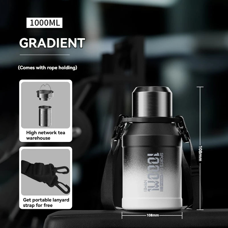2L Thermos Bottle Insulated Water Bottle Vacuum Flask Stainless Steel Thermal Bottle Cold Coffee Hot Tea Cup Drinkware Gym Mug