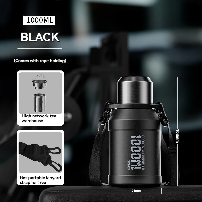 2L Thermos Bottle Insulated Water Bottle Vacuum Flask Stainless Steel Thermal Bottle Cold Coffee Hot Tea Cup Drinkware Gym Mug