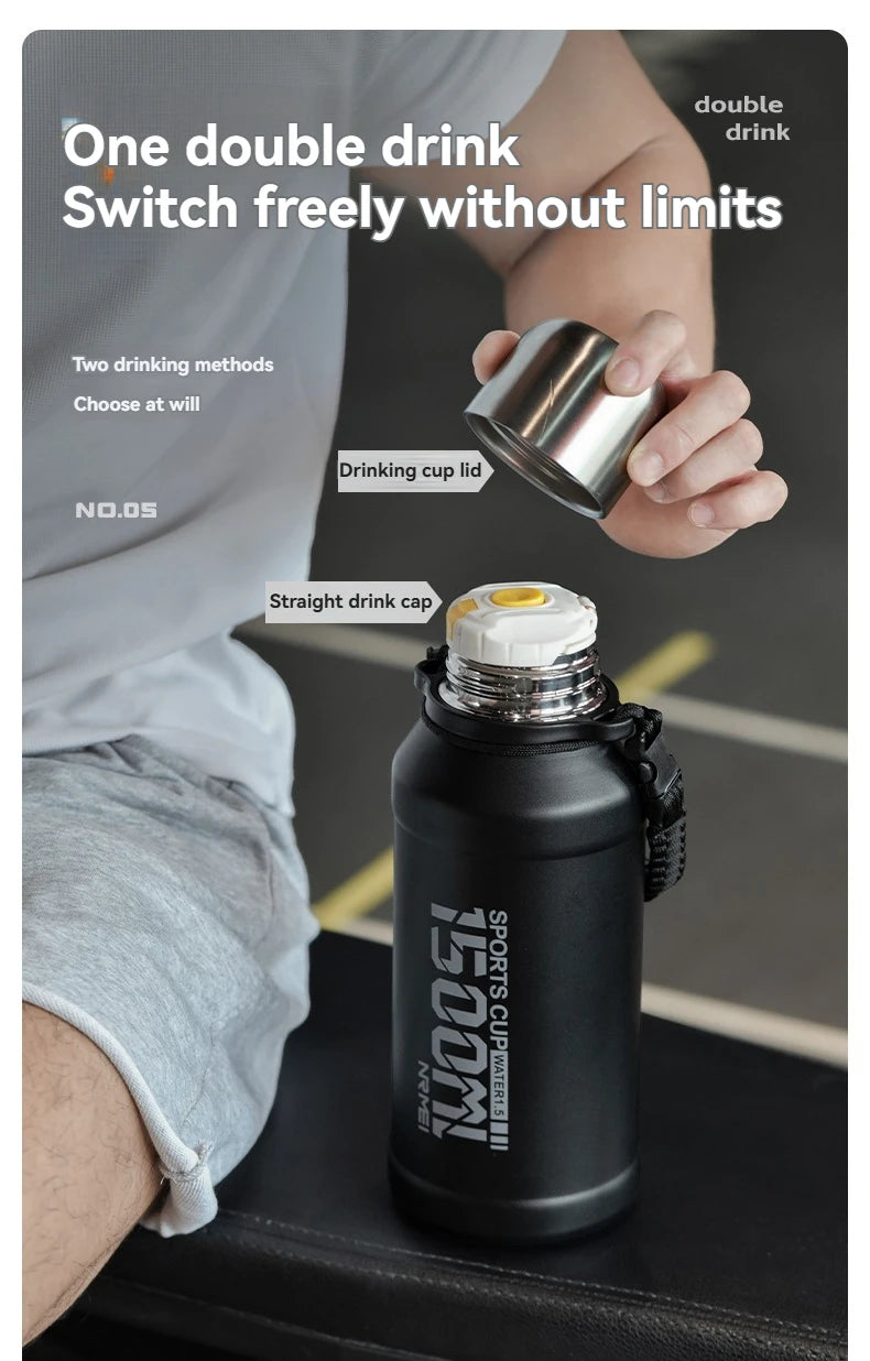 2L Thermos Bottle Insulated Water Bottle Vacuum Flask Stainless Steel Thermal Bottle Cold Coffee Hot Tea Cup Drinkware Gym Mug