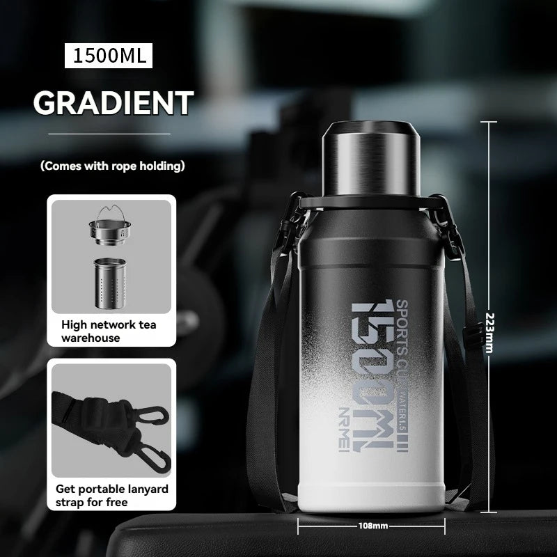 2L Thermos Bottle Insulated Water Bottle Vacuum Flask Stainless Steel Thermal Bottle Cold Coffee Hot Tea Cup Drinkware Gym Mug