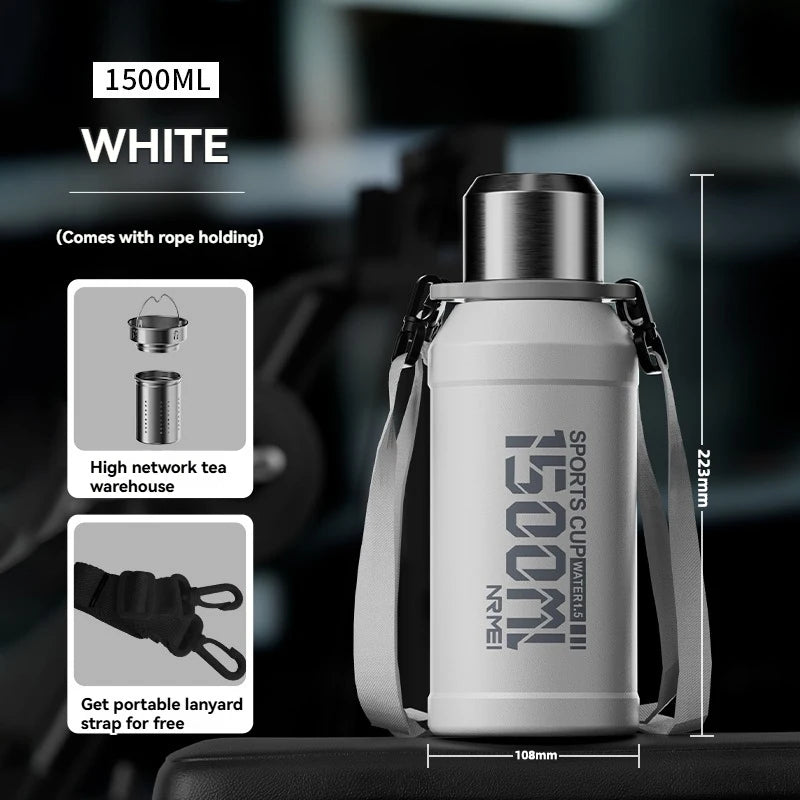 2L Thermos Bottle Insulated Water Bottle Vacuum Flask Stainless Steel Thermal Bottle Cold Coffee Hot Tea Cup Drinkware Gym Mug