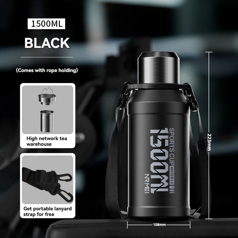 2L Thermos Bottle Insulated Water Bottle Vacuum Flask Stainless Steel Thermal Bottle Cold Coffee Hot Tea Cup Drinkware Gym Mug